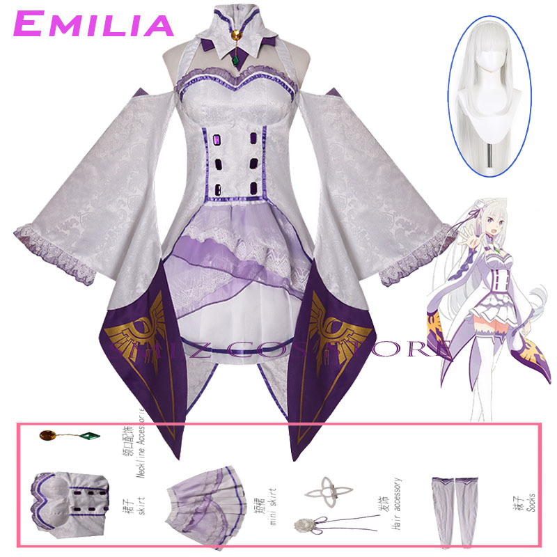 Women'S Anime Accessories - Costume Cosplay di Emilia da Re