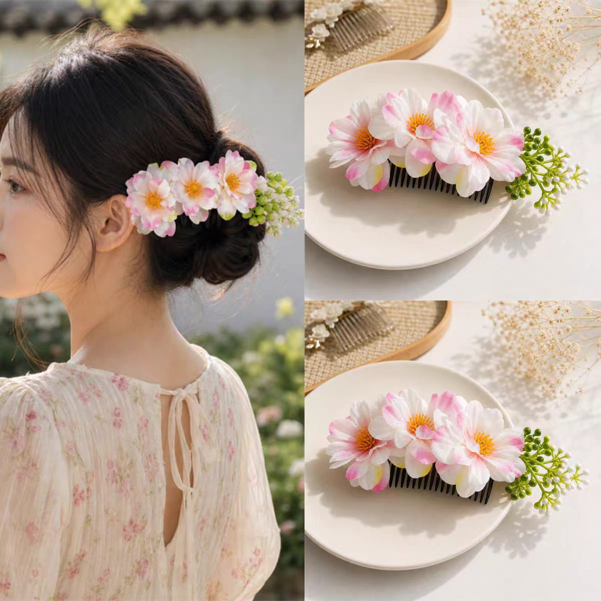 Women Accessories Photos - Copricapo floreale etnico cinese Dai fatto