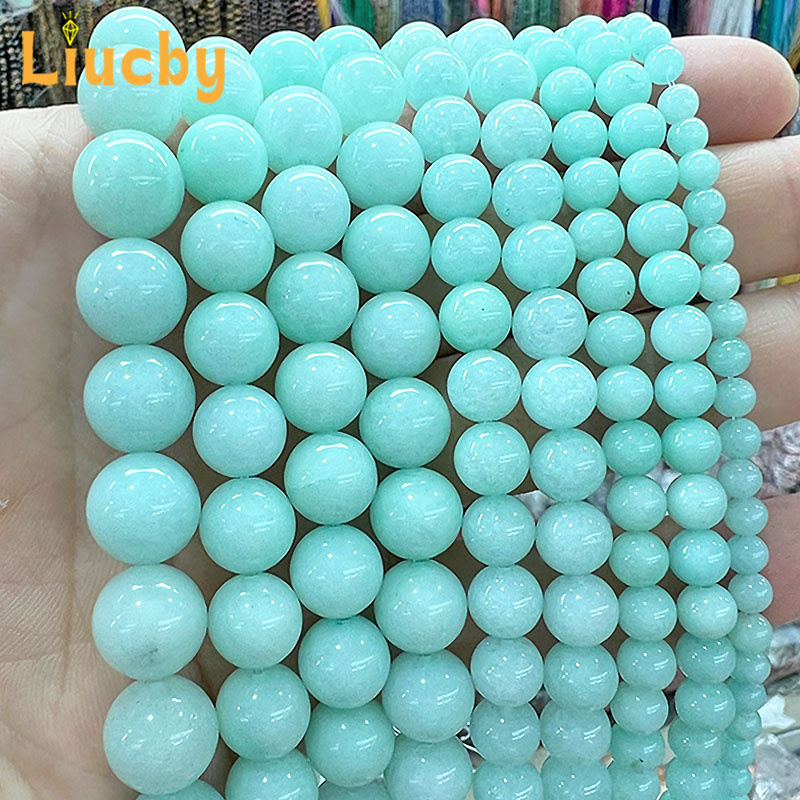 Women Accessories In Amazon - Perline di giada calcedonio verde amazzonita
