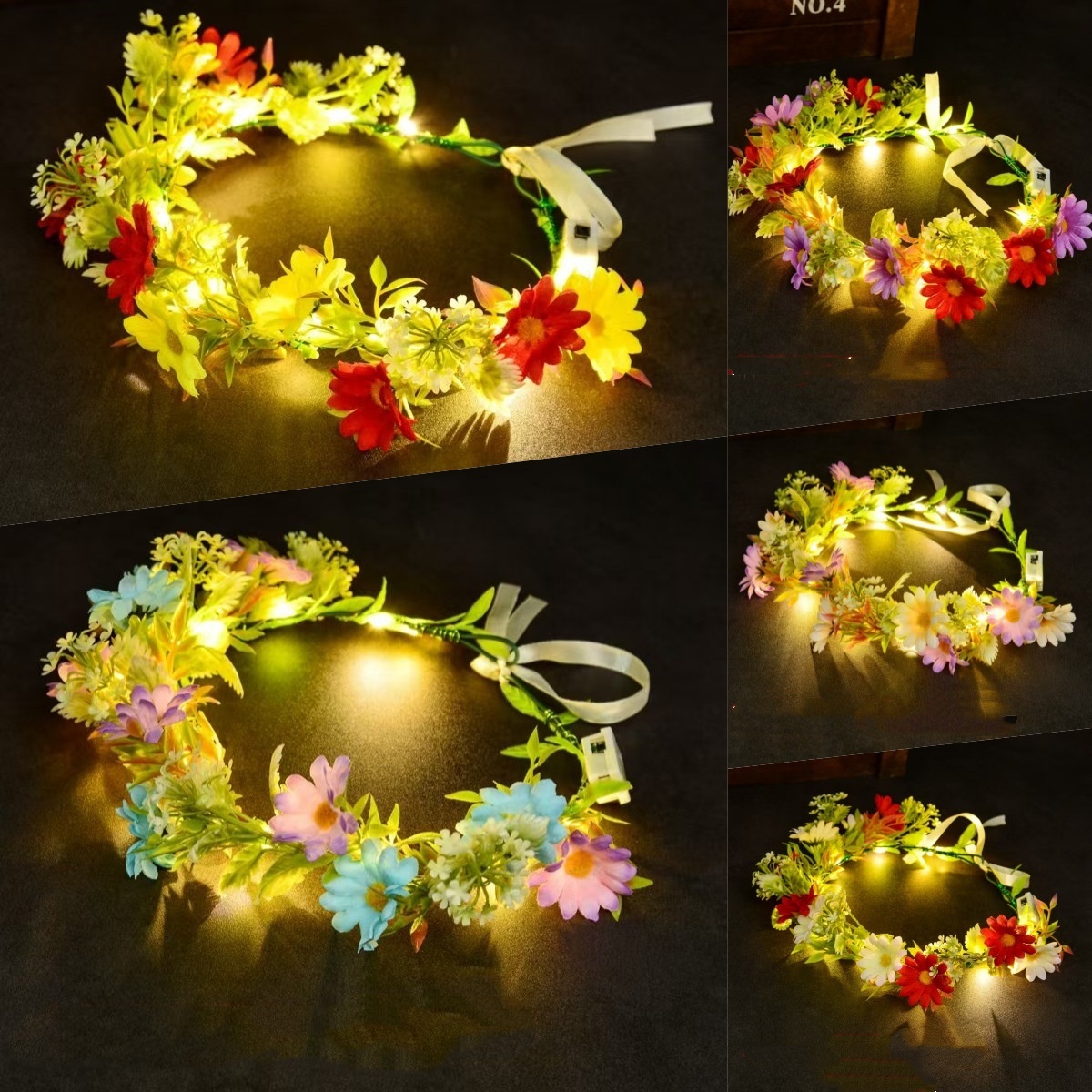 Women Accessories Photos - Corona di fiori luminosa a LED,