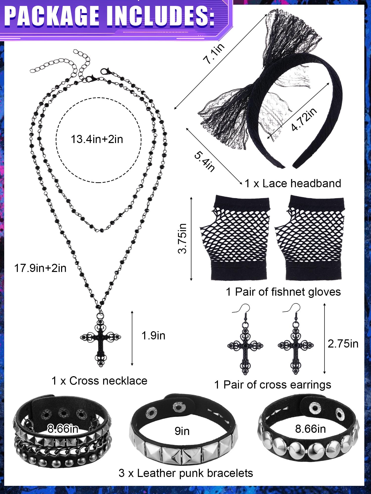 Set 8 Pezzi Costume Anni '80 p - Women'S Accessories In The 80S recensione e prezzo