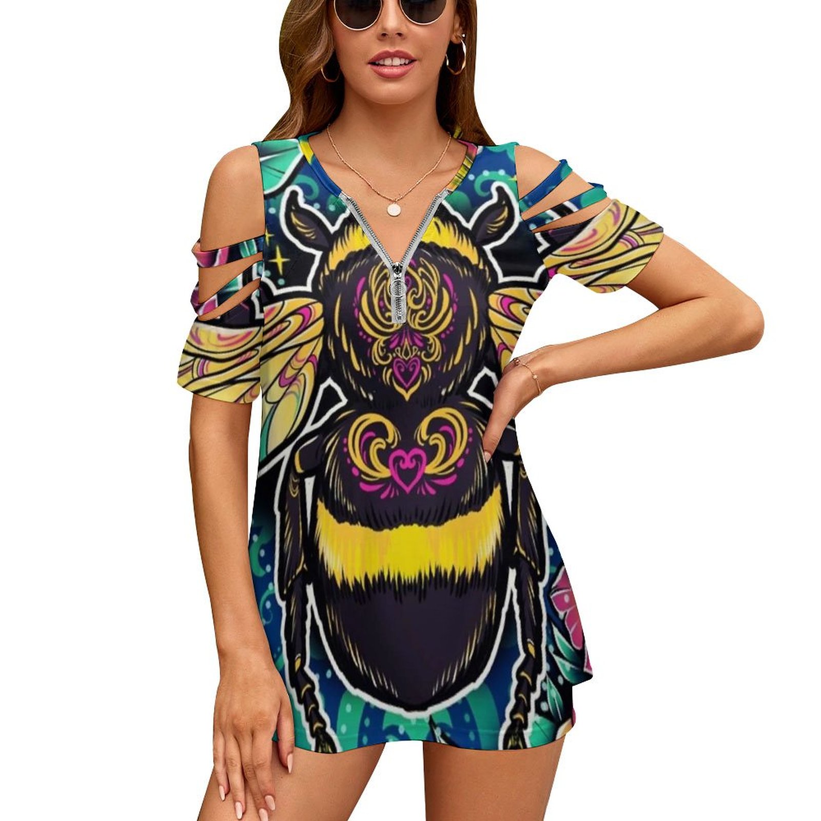 New Fashion Zip Off Spalla Top - Women Accessories Drawing recensione e prezzo